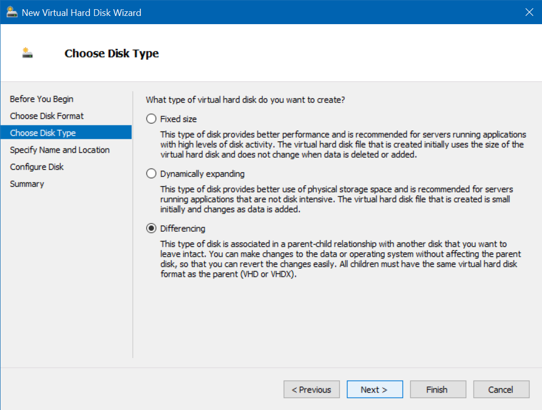 Differencing Disk Step 2