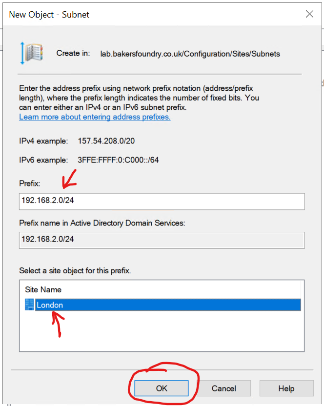 Create London Subnet
